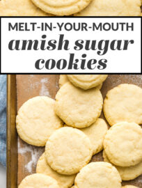 Collage image of cookies on a baking sheet with overlaid text reading: 