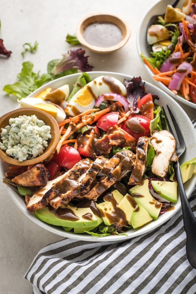 Side view of salads.