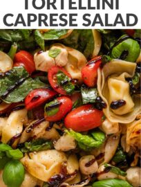 This tortellini Caprese salad is fresh, fast, and full of bright summer flavors! A simple balsamic dressing elevates these classic ingredients to the best quick lunch, easy dinner, or picnic fare that is likely to earn rave reviews.