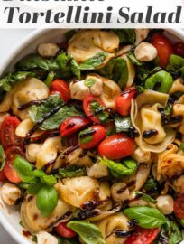 This tortellini Caprese salad is fresh, fast, and full of bright summer flavors! A simple balsamic dressing elevates these classic ingredients to the best quick lunch, easy dinner, or picnic fare that is likely to earn rave reviews.