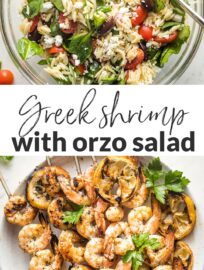 Greek Shrimp Skewers with Orzo Salad