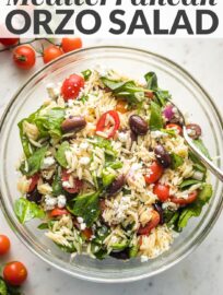 Greek Shrimp Skewers with Orzo Salad