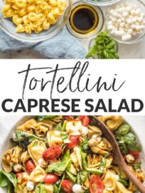 This tortellini Caprese salad is fresh, fast, and full of bright summer flavors! A simple balsamic dressing elevates these classic ingredients. Serve for a fantastic quick lunch or a barbecue side that earns rave reviews.