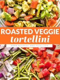 This 30-minute tortellini recipe makes a dreamy summertime dinner! It combines cheese-stuffed tortellini, tender roasted vegetables, and a light basil vinaigrette into a dish full of flavor.