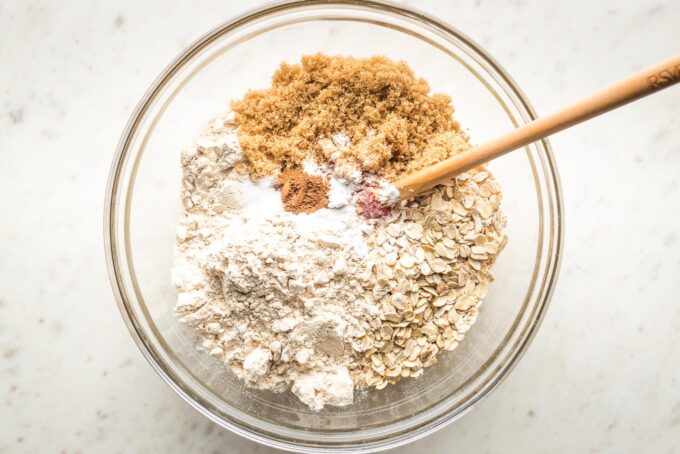 Prep bowl containing dry ingredients.