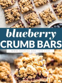 Simple blueberry oatmeal bars combine tender crust, juicy filling, and golden crumb topping in every delicious bite! These take just 10 minutes to throw together, have amazing flavor, and make a great breakfast, snack, or dessert.