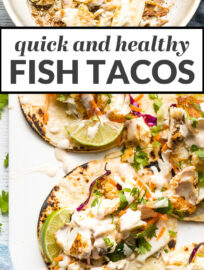 Fish tacos so delicious, you'll forget how incredibly healthy they are. Flaky chili-lime fish, crunchy cilantro-cabbage slaw, and a light adobo crema make an irresistible combination.