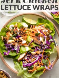 If you love the bold, dynamic flavor of jerk chicken, you’ll be obsessed with these jerk chicken lettuce wraps. Quick, delicious, and super healthy!