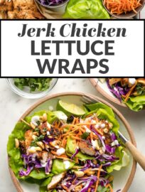 If you love the bold, dynamic flavor of jerk chicken, you’ll be obsessed with these jerk chicken lettuce wraps. Quick, delicious, and super healthy!