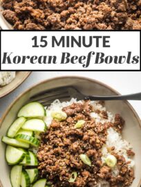 These Korean ground beef bowls are outrageously easy to make, ready in 20 minutes, and taste delicious. If you're looking for something new to do with ground beef, this is the answer!