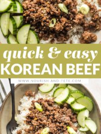 These Korean ground beef bowls are outrageously easy to make, ready in 20 minutes, and taste delicious. If you're looking for something new to do with ground beef, this is the answer!