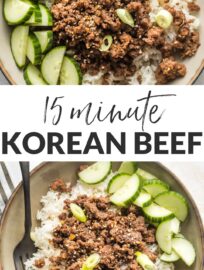 These Korean ground beef bowls are outrageously easy to make, ready in 20 minutes, and taste delicious. If you're looking for something new to do with ground beef, this is the answer!