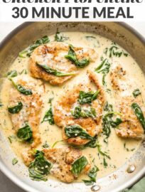 This Creamy Chicken Florentine recipe delivers restaurant quality at home in less than 30 minutes. With tender chicken nestled in a creamy, garlicky white wine sauce, this is one the whole family loves.