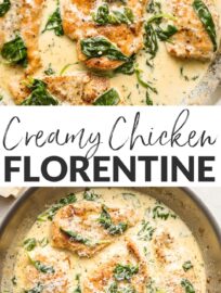 This Creamy Chicken Florentine recipe delivers restaurant quality at home in less than 30 minutes. With tender chicken nestled in a creamy, garlicky white wine sauce, this is one the whole family loves.