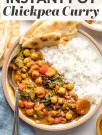 You'll be amazed how simple it is to make this Instant Pot Chickpea Curry at home with a few basic veggies and pantry ingredients. Good for the body, good for the soul! Vegan and gluten-free.