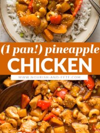 This easy pineapple chicken recipe delivers a simple stir fry of chicken, pineapple, and vegetables coated in a sweet and flavorful sauce everyone loves. Skip the takeout and serve this for a terrific family meal ready in 30 minutes or less!