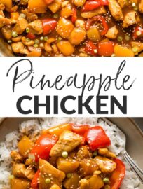 This easy pineapple chicken recipe delivers a simple stir fry of chicken, pineapple, and vegetables coated in a sweet and flavorful sauce everyone loves. Skip the takeout and serve this for a terrific family meal ready in 30 minutes or less!
