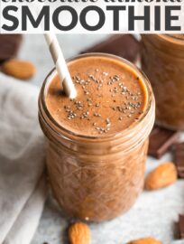 This Chocolate Almond Milk Smoothie is rich, creamy, and simple to make from everyday ingredients. Let it do double duty as a filling breakfast and a sweet but healthy afternoon treat!