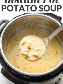 This creamy, flavorful Potato Cheddar Chowder is easy and quick to make in the Instant Pot, but tastes like it simmered all day long. A cold weather family favorite!