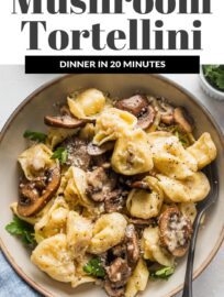 With this simple and delicious recipe for fresh Tortellini with Mushrooms, Butter, and Parmesan cheese, a satisfying dinner can be on the table in just 20 minutes.