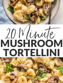 With this simple and delicious recipe for fresh Tortellini with Mushrooms, Butter, and Parmesan cheese, a satisfying dinner can be on the table in just 20 minutes.