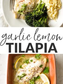 This recipe for Baked Lemon Tilapia with a delicious garlic butter sauce is the absolute easiest way to enjoy a healthy fish dinner at home. With minimal prep and quick, hands-off cooking, you can have this on the table in just 20 minutes.