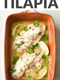 This recipe for Baked Lemon Tilapia with a delicious garlic butter sauce is the absolute easiest way to enjoy a healthy fish dinner at home. With minimal prep and quick, hands-off cooking, you can have this on the table in just 20 minutes.