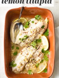 This recipe for Baked Lemon Tilapia with a delicious garlic butter sauce is the absolute easiest way to enjoy a healthy fish dinner at home. With minimal prep and quick, hands-off cooking, you can have this on the table in just 20 minutes.