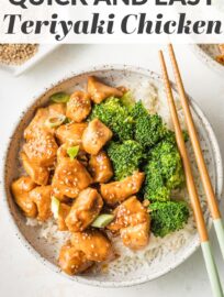 With tender bites of chicken coated in a sweet, silky homemade sauce, this easy Teriyaki Chicken will be a new back-pocket recipe for busy weeknights. Ready in less than 30 minutes!
