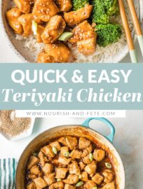 With tender bites of chicken coated in a sweet, silky homemade sauce, this easy Teriyaki Chicken will be a new back-pocket recipe for busy weeknights. Ready in less than 30 minutes!