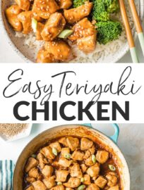 With tender bites of chicken coated in a sweet, silky homemade sauce, this easy Teriyaki Chicken will be a new back-pocket recipe for busy weeknights. Ready in less than 30 minutes!