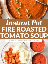 Fire roasted tomatoes infuse this Instant Pot tomato soup with a sweet-smoky flavor that's hard to resist! Simmered-all-day taste with minimal effort.