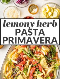 This fresh take on Pasta Primavera is loaded with tender-crisp veggies and finished with a light drizzle of lemon and herbs. Ready in less than 30 minutes, and it makes a terrific main dish or side for sharing.