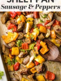 Juicy chicken sausage, crisp veggies, sweet shallots, and a simple dash of Italian seasoning makes this Sheet Pan Sausage and Peppers a quick, healthy dinner everyone will love. Try serving with hoagie rolls or over couscous or your favorite greens.