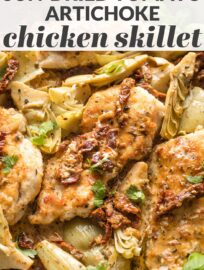 This flavorful Chicken with Sun-Dried Tomatoes and Artichokes is a one-skillet, 30-minute dinner you'll love, with an irresistible silky cream sauce.