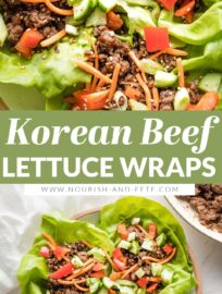 Use ground beef to make these Korean Beef Lettuce Wraps in less than 20 minutes! Delicious, healthy, easy to make; great for meal prep, too!