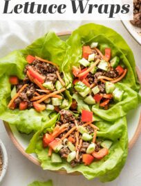 Use ground beef to make these Korean Beef Lettuce Wraps in less than 20 minutes! Delicious, healthy, easy to make; great for meal prep, too!