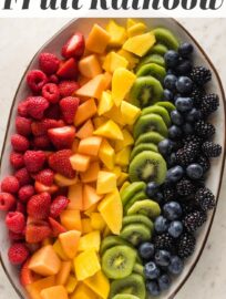 Oh so vibrant, this gorgeous Fruit Rainbow is an eye-catching yet simple way to jazz up basic fruit platters. Perfect for parties or brunch!