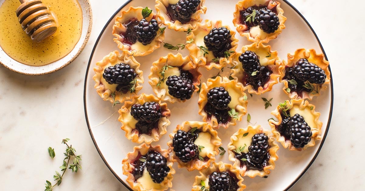 Brie Phyllo Cups with Blackberry and Thyme