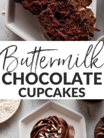 Rich, moist chocolate buttermilk cupcakes are a timeless classic. This recipe delivers tender cake, real chocolate flavor, and perfectly domed tops each and every time. Top with a luscious swirl of frosting to make the chocolate lover in your life swoon!
