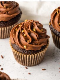 Rich, moist chocolate buttermilk cupcakes are a timeless classic! Top with a luscious swirl of chocolate frosting and get ready to swoon.