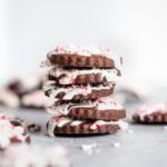 Stack of peppermint bark cookies.