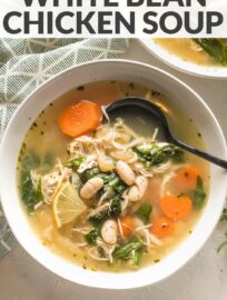 Bowls of this white bean chicken soup make a cozy, healthy, naturally low-carb meal. You'll love the tender veggies, hearty white beans, and zippy burst of lemon. You'll also love using rotisserie chicken to get this on the table in record time!