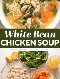 Bowls of this white bean chicken soup make a cozy, healthy, naturally low-carb meal. You'll love the tender veggies, hearty white beans, and zippy burst of lemon. You'll also love using rotisserie chicken to get this on the table in record time!