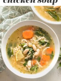 Bowls of this white bean chicken soup make a cozy, healthy, naturally low-carb meal. You'll love the tender veggies, hearty white beans, and zippy burst of lemon. You'll also love using rotisserie chicken to get this on the table in record time!