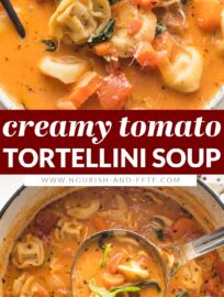 Cozy bowls of this Creamy Tomato Tortellini Soup are the perfect quick, easy, and filling meal. You'll love the creamy broth with rich tomato flavor, pillowy cheese tortellini, and tender veggies -- and that it only takes about 25 minutes to get on the table.