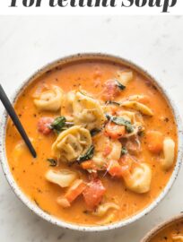 Cozy bowls of this Creamy Tomato Tortellini Soup are the perfect quick, easy, and filling meal. You'll love the creamy broth with rich tomato flavor, pillowy cheese tortellini, and tender veggies -- and that it only takes about 25 minutes to get on the table.