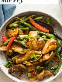 With tender bites of chicken, a rich sweet-and-savory sauce, and a medley of good-for-you veggies, this 25-minute Chicken Asparagus Stir Fry is a crave-inducing weeknight wonder. Best of all, it's quick and simple to make with easy-to-find ingredients.