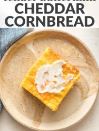 Perfect buttermilk cornbread with cheddar cheese made in minutes - no mixer required! Tender center, slightly crisp edges, pure heaven.