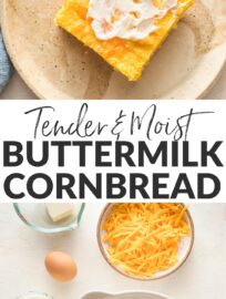 Perfect buttermilk cornbread with cheddar cheese made in minutes - no mixer required! Tender center, slightly crisp edges, pure heaven.